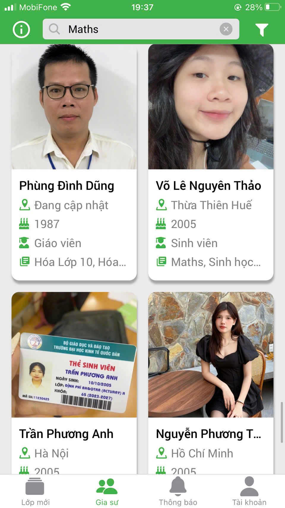 học kèm maths science